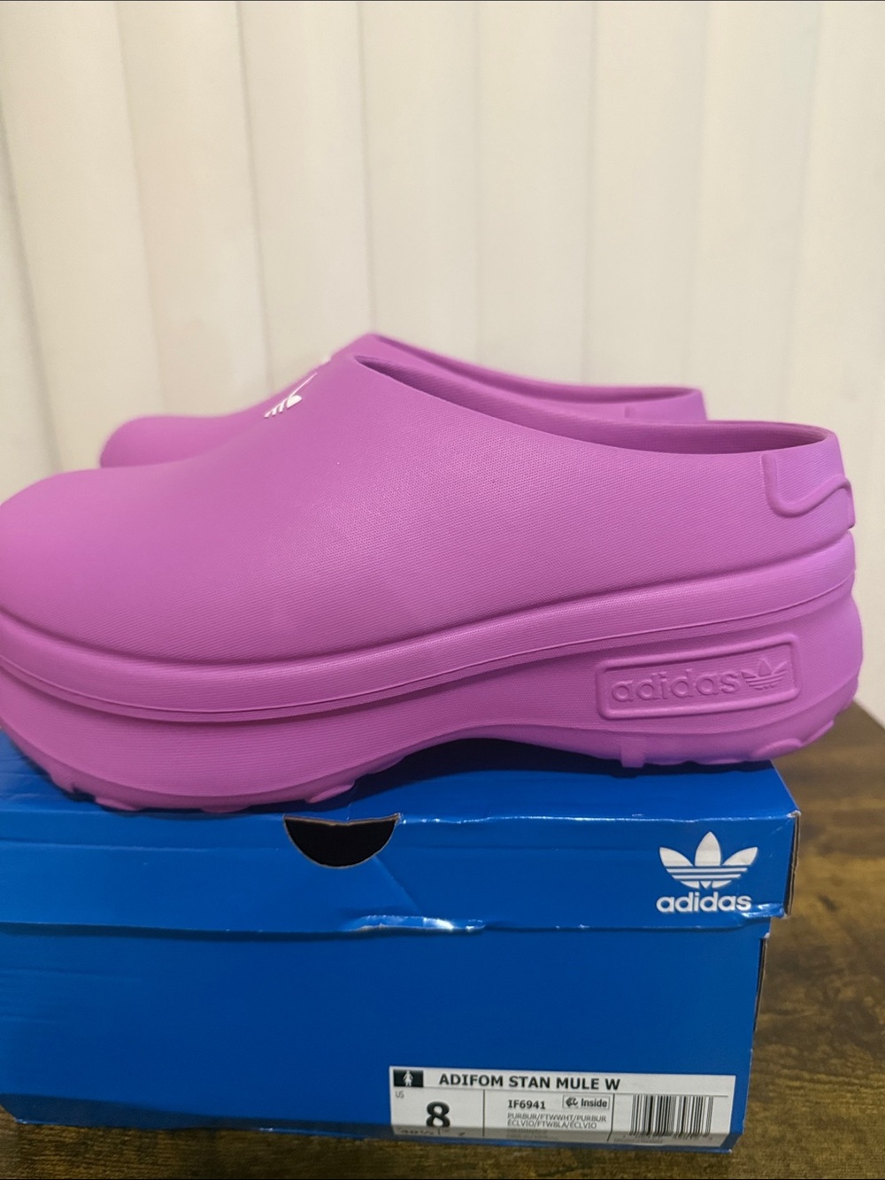adidas Originals adiFOM Stan Smith Platform Mules - Purple Burst - Picture 2 of 7